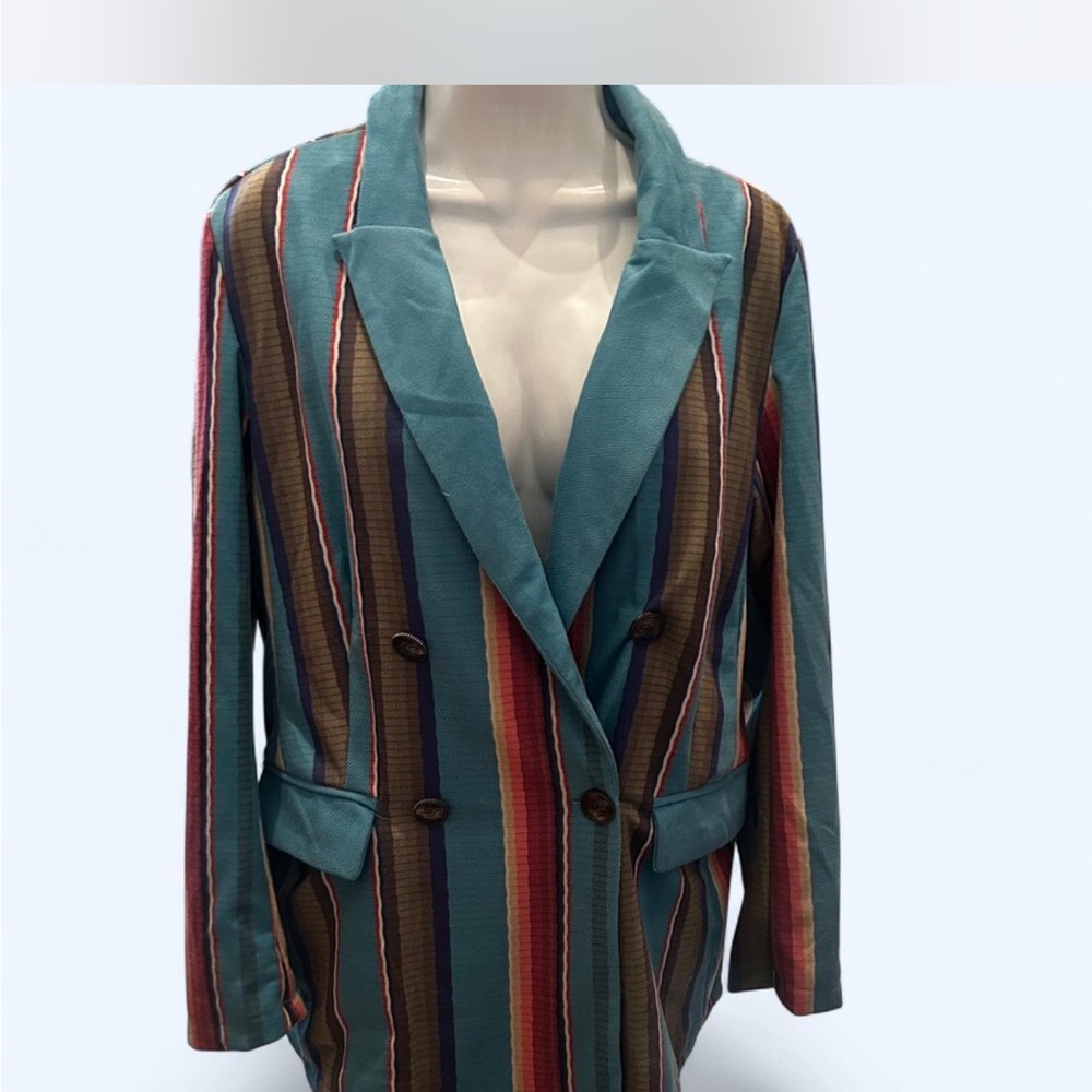 Striped Double-Breasted Blazer
